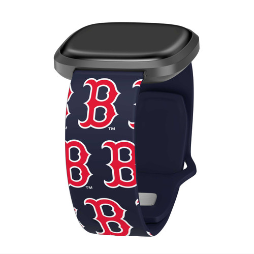 Image of Game Time Boston Red Sox HD Watch Band Compatible with Fitbit Versa 3 and Sense - Repeating