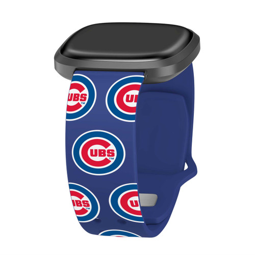 Image of Game Time Chicago Cubs HD Watch Band Compatible with Fitbit Versa 3 and Sense - Repeating