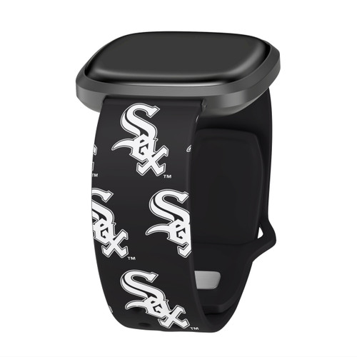 Game Time Chicago White Sox HD Watch Band Compatible with Fitbit Versa 3 and Sense - Repeating