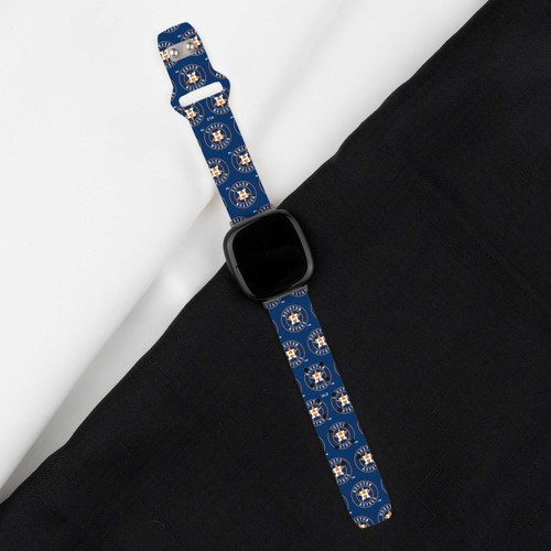 Image of Game Time Houston Astros HD Watch Band Compatible with Fitbit Versa 3 and Sense - Repeating