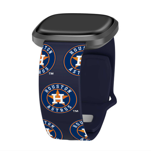 Image of Game Time Houston Astros HD Watch Band Compatible with Fitbit Versa 3 and Sense - Repeating