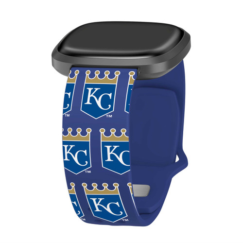 Image of Game Time Kansas City Royals HD Watch Band Compatible with Fitbit Versa 3 and Sense - Repeating