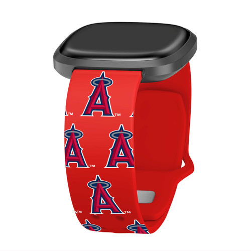 Image of Game Time Los Angeles Angels HD Watch Band Compatible with Fitbit Versa 3 and Sense - Repeating