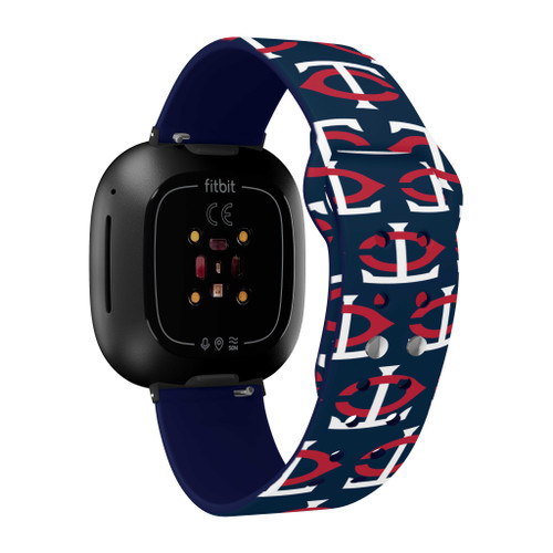 Image of Game Time Minnesota Twins HD Watch Band Compatible with Fitbit Versa 3 and Sense - Repeating
