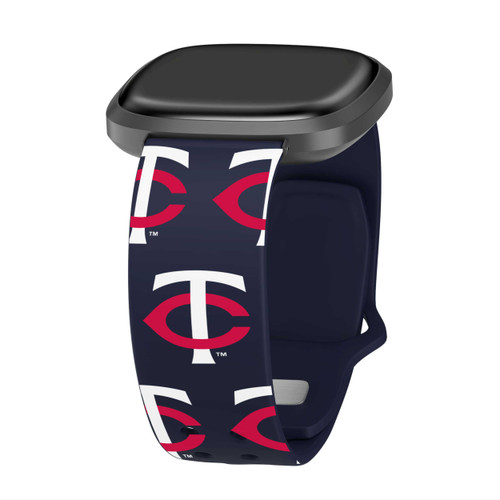 Image of Game Time Minnesota Twins HD Watch Band Compatible with Fitbit Versa 3 and Sense - Repeating