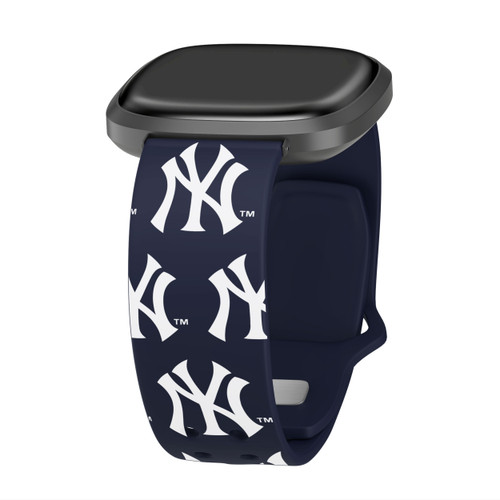 Game Time New York Yankees HD Watch Band Compatible with Fitbit Versa 3 and Sense - Repeating