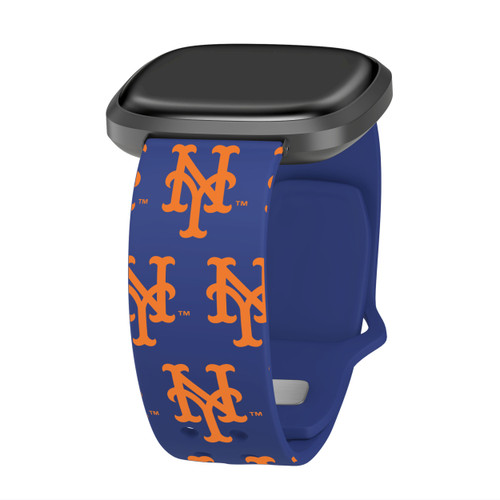 Game Time New York Mets HD Watch Band Compatible with Fitbit Versa 3 and Sense - Repeating