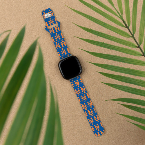 Image of Game Time New York Mets HD Watch Band Compatible with Fitbit Versa 3 and Sense - Repeating