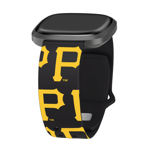 Image of Game Time Pittsburgh Pirates HD Watch Band Compatible with Fitbit Versa 3 and Sense - Repeating
