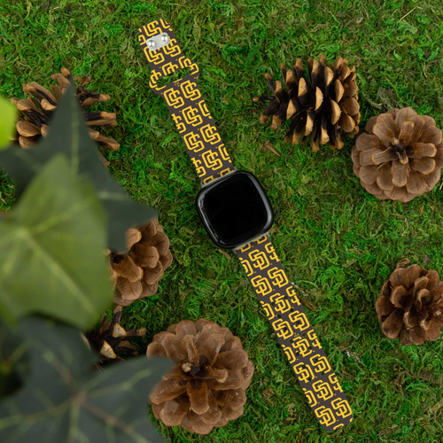Image of Game Time San Diego Padres HD Watch Band Compatible with Fitbit Versa 3 and Sense - Repeating