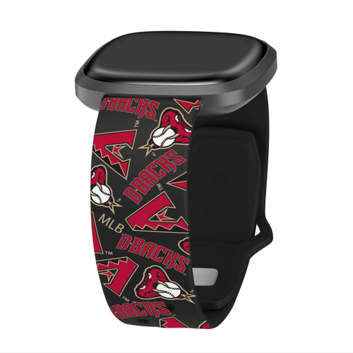 Image of Game Time Arizona Diamondbacks HD Watch Band Compatible with Fitbit Versa 3 and Sense - Repeating with Text