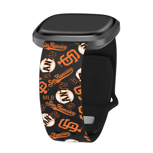 Image of Game Time San Francisco Giants HD Watch Band Compatible with Fitbit Versa 3 and Sense - Repeating with Text