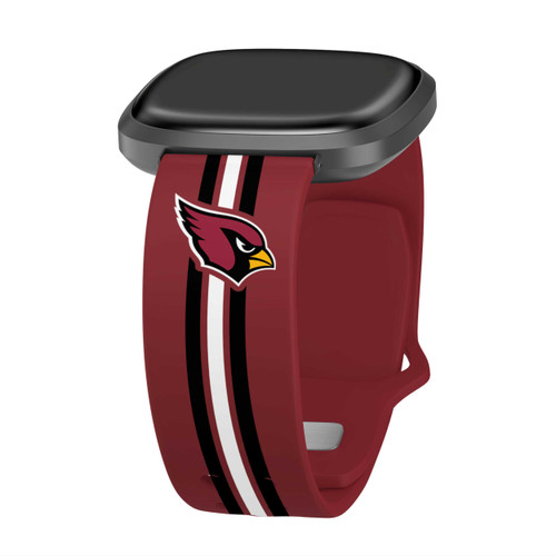 Image of Game Time Arizona Cardinals HD Watch Band Compatible with Fitbit Versa 3 and Sense - Red with Stripe