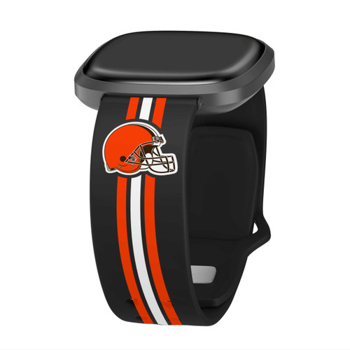 Image of Game Time Cleveland Browns HD Watch Band Compatible with Fitbit Versa 3 and Sense - Stripe