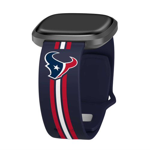 Image of Game Time Houston Texans HD Watch Band Compatible with Fitbit Versa 3 and Sense - Stripe