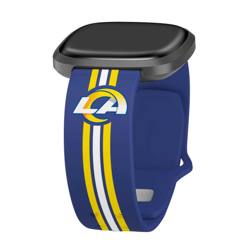 Image of Game Time Los Angeles Rams HD Watch Band Compatible with Fitbit Versa 3 and Sense - Stripe