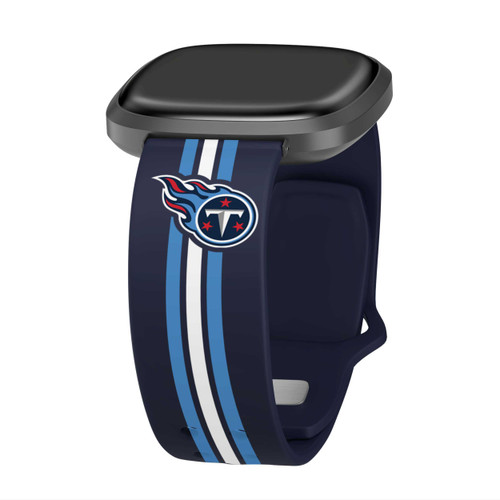 Image of Game Time Tennessee Titans HD Watch Band Compatible with Fitbit Versa 3 and Sense - Stripe