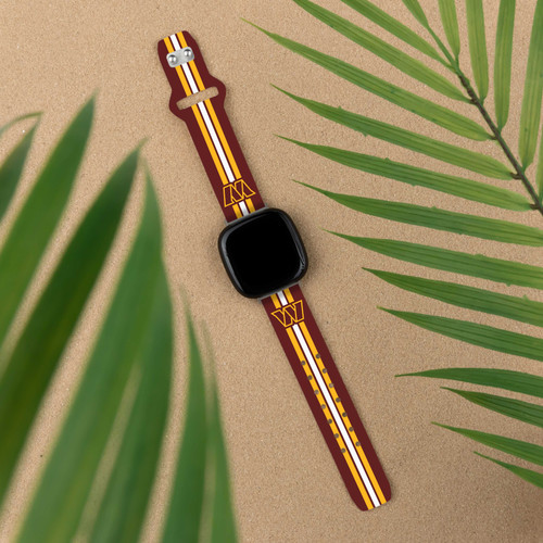 Image of Game Time Washington Commanders HD Watch Band Compatible with Fitbit Versa 3 and Sense Stripes