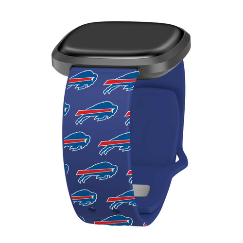 Image of Game Time Buffalo Bills HD Watch Band Compatible with Fitbit Versa 3 and Sense - Repeating