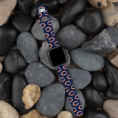 Image of Game Time Chicago Bears HD Watch Band Compatible with Fitbit Versa 3 and Sense - Repeating