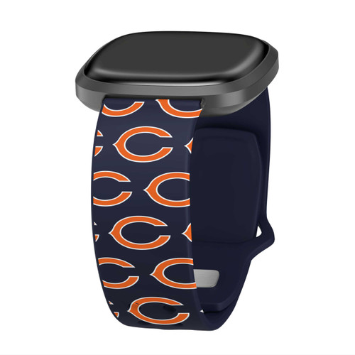 Image of Game Time Chicago Bears HD Watch Band Compatible with Fitbit Versa 3 and Sense - Repeating