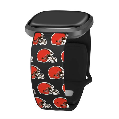 Image of Game Time Cleveland Browns HD Watch Band Compatible with Fitbit Versa 3 and Sense - Repeating