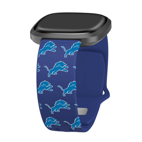 Image of Game Time Detroit Lions HD Watch Band Compatible with Fitbit Versa 3 and Sense - Repeating