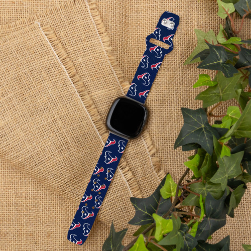 Image of Game Time Houston Texans HD Watch Band Compatible with Fitbit Versa 3 and Sense - Repeating