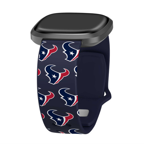 Image of Game Time Houston Texans HD Watch Band Compatible with Fitbit Versa 3 and Sense - Repeating