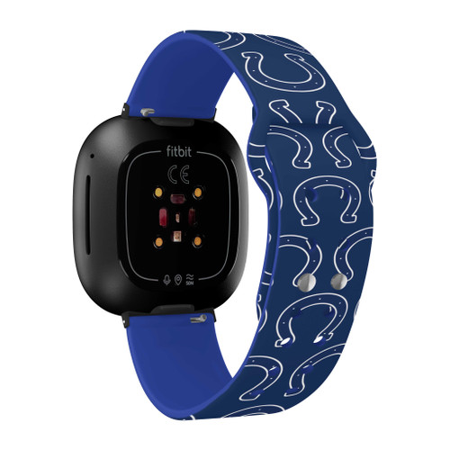 Image of Game Time Indianapolis Colts HD Watch Band Compatible with Fitbit Versa 3 and Sense - Repeating