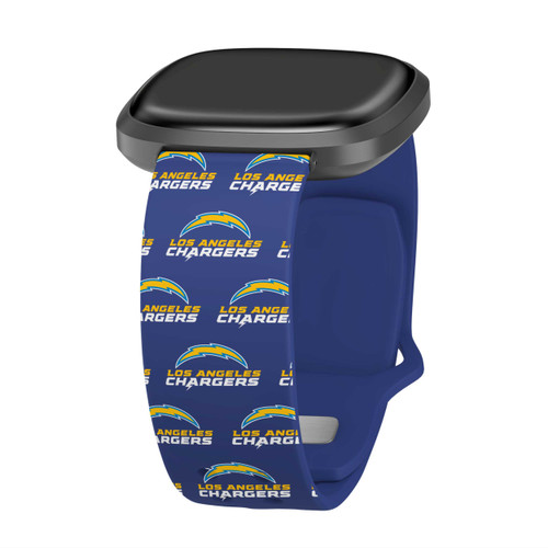 Image of Game Time Los Angeles Chargers HD Watch Band Compatible with Fitbit Versa 3 and Sense - Repeating