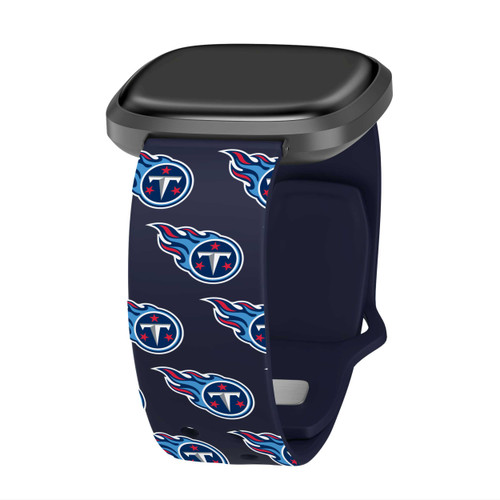 Image of Game Time Tennessee Titans HD Watch Band Compatible with Fitbit Versa 3 and Sense - Repeating