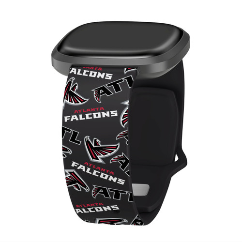 Game Time Atlanta Falcons HD Watch Band Compatible with Fitbit Versa 3 and Sense - Repeating with Text
