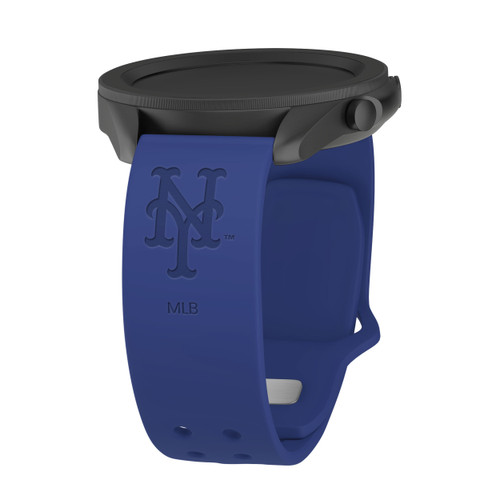 Game Time New York Mets Quick Change Engraved Silicone Watch Band Blue