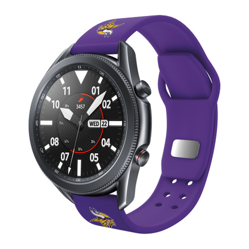 Game Time Minnesota Vikings Silicone Sport Watch Band Compatible with Samsung & More - Purple