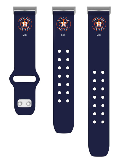 Image of Game Time Houston Astros Silicone Watch Band Compatible with Fitbit Versa 3 and Sense (Navy)