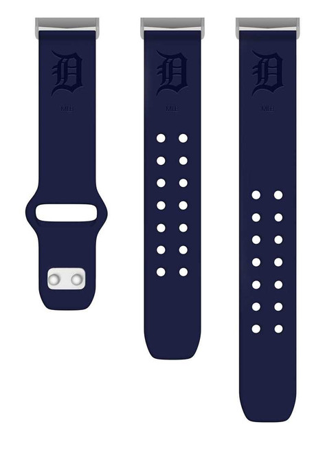 Image of Game Time Detroit Tigers Engraved Silicone Watch Band Compatible with Fitbit Versa 3 and Sense (Navy)