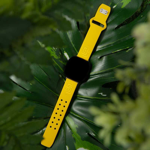 Image of Game Time San Diego Padres Engraved Silicone Watch Band Compatible with Fitbit Versa 3 and Sense (Yellow)