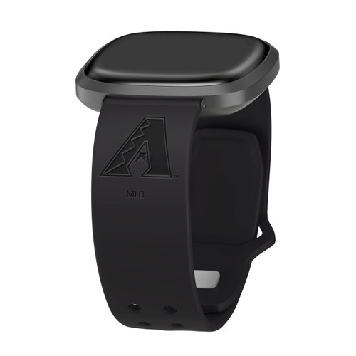 Image of Game Time Arizona Diamondbacks Engraved Silicone Watch Band Compatible with Fitbit Versa 3 and Sense (Black)