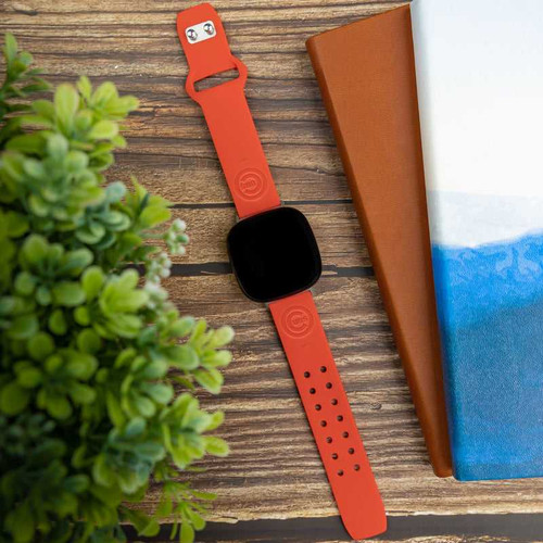Image of Game Time Chicago Cubs Engraved Silicone Watch Band Compatible with Fitbit Versa 3 and Sense (Red)