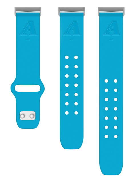 Image of Game Time Arizona Diamondbacks Engraved Silicone Watch Band Compatible with Fitbit Versa 3 and Sense (Neon Blue)