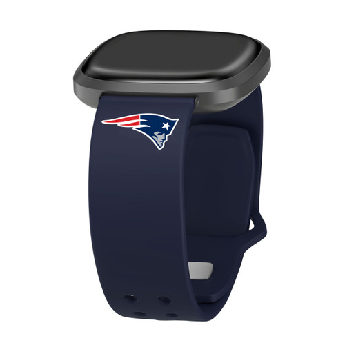 Image of Game Time New England Patriots Silicone Watch Band Compatible with Fitbit Versa 3 and Sense (Navy)