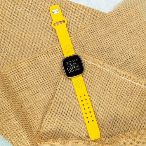Image of Game Time Pittsburgh Steelers Engraved Silicone Watch Band Compatible with Fitbit Versa 3 and Sense (Yellow)
