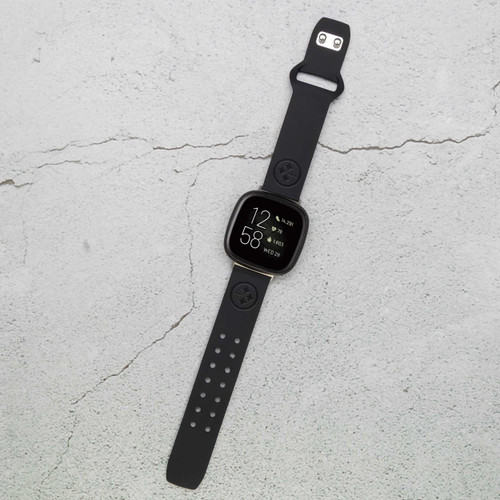 Image of Game Time Pittsburgh Steelers Engraved Silicone Watch Band Compatible with Fitbit Versa 3 and Sense (Black)