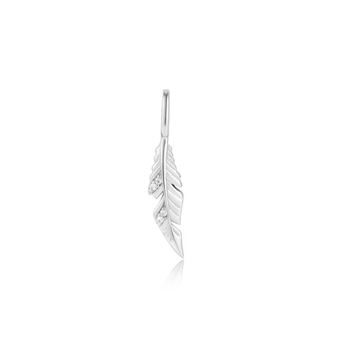 Image of Ania Haie Feather Charm Rhodium-Plated Sterling Silver