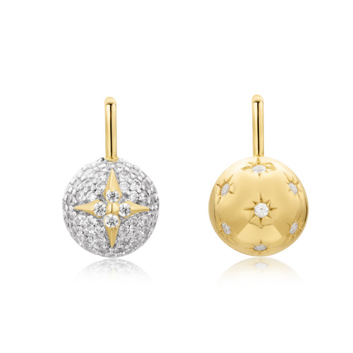 Ania Haie Pave Star Sphere Charm Gold-Plated Sterling Silver