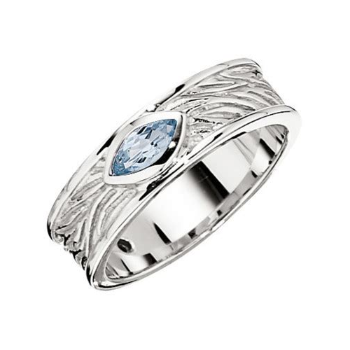ELLE Jewelry - Size 5 AMBROSIA Sterling Silver Sky Blue Topaz Ring - CLEARANCE