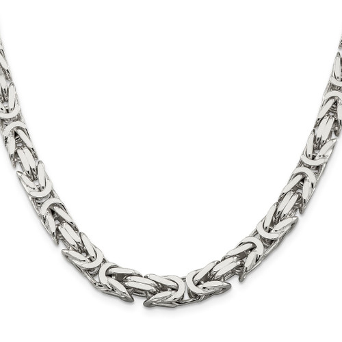 Sterling Silver 8.25mm Byzantine Chain QBZ200-24