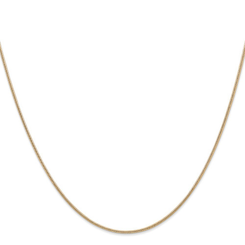 26" 14K Yellow Gold 1.4mm Round Snake Chain Necklace