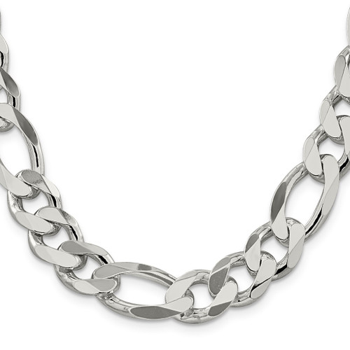 Sterling Silver 13.5mm Figaro Chain QFG350-26